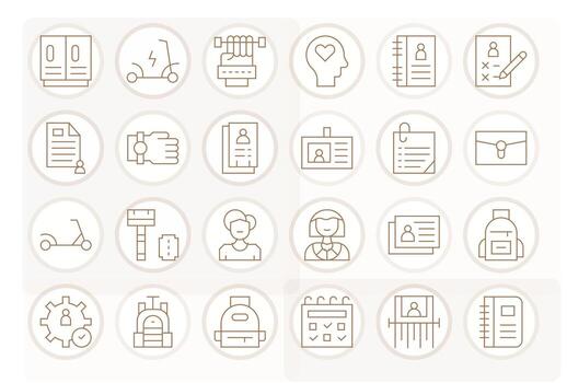 Personal Design Icons featuring 24 Pixel Optimized Thin Line Style vector