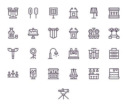 25 regular línea íconos desde estar en 64 x 64 píxel optimizado calidad vector