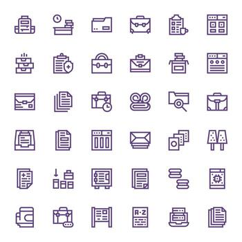 Documents Icon Toolkit featuring 36 PIXEL Perfect 64x64 Bold Line elements vector