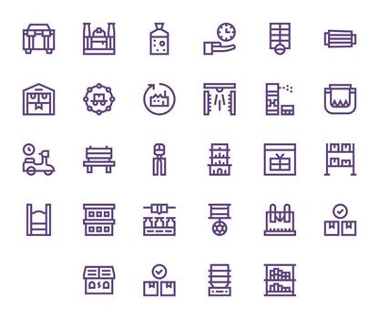28 Bold Line Icons from Logistic in 256x256 Editable Quality vector