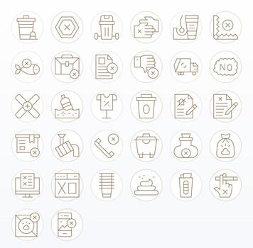 Refuse Icon Repository containing 32 Thin Line 64x64 Display Perfect graphics vector