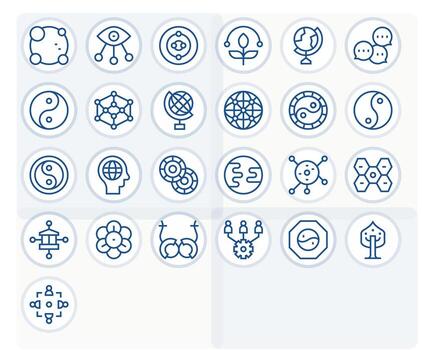 Interconnectedness Editable Set with 25 128x128 Regular Line Icons vector