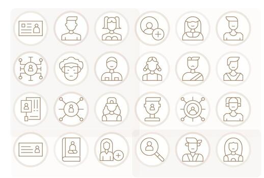24 Thin Line Icons designed for Member in High Resolution Grid Fitted format vector