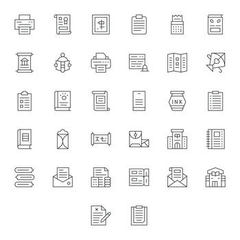 papel icono caja de herramientas presentando 32 monitor Perfecto 256x256 Delgado línea elementos vector