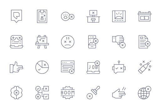 24 High Resolution Thin Line PIXEL Perfect Icons for Fail Projects vector