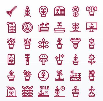 Sprout Scalable Set featuring 36 Pixel Optimized Bold Line 64x64 Icons vector