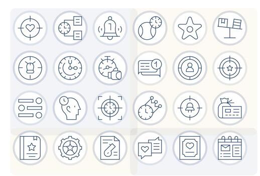 24 Pixel Aligned Thin Line Icons from Priority Collection vector