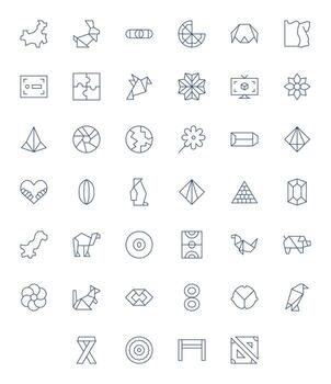 40 Thin Line PIXEL Perfect Icons crafted for Shape High Resolution applications vector