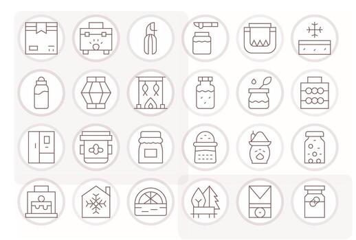 Preserve Comprehensive Bundle with 24 Pixel Aligned Thin Line 256x256 Icons vector