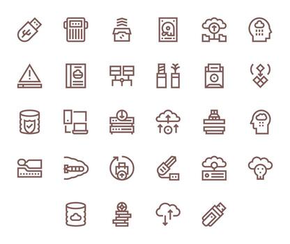 Bold Line Editable Icons from Data Backup Set with 28 Retina Ready Icons vector