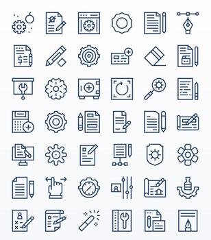 42 Icons for Modify featuring 128x128 Detail Enhanced Regular Line Graphics vector