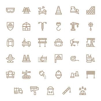 35 regular línea íconos para construcción sitio en crujiente alto resolución editable resolución vector