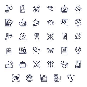 35 Regular Line Editable High Resolution Icons from Monitoring Suite vector