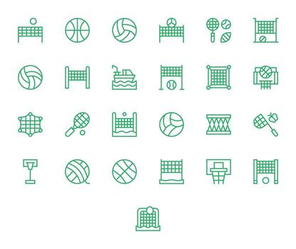 25 monitor Perfecto íconos temática alrededor red en retina Listo regular línea formato vector