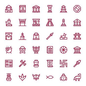 36 256x256 Bold Line Icons optimized for Ancient Pixel Optimized display vector