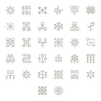 Nodes Icon Repository containing 32 Thin Line 64x64 Pixel Aligned graphics vector