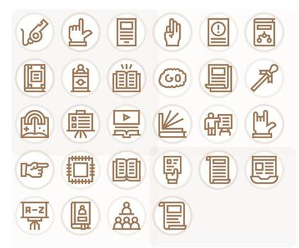 Instruction Retina Ready Icon Pack with 28 Bold Line Pixel Optimized Elements vector