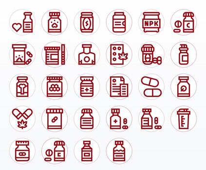 Supplement Icon Toolkit featuring 28 Pixel Optimized Retina Ready Bold Line elements vector