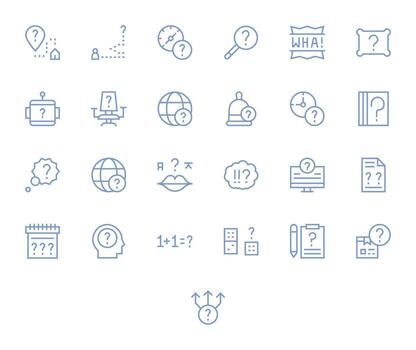25 Pixel Aligned Regular Line Icons designed for Unknown Interface vector