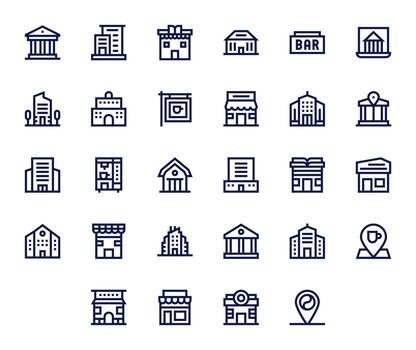 28 Bold Line Icons designed for Establishment in High Resolution Display Perfect format vector