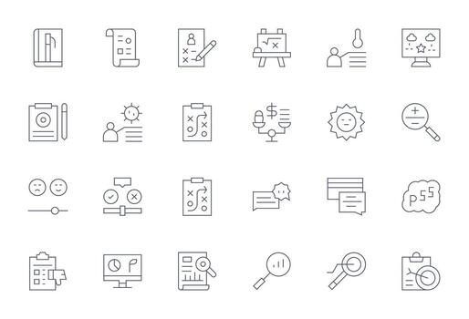 evaluación exclusivo conjunto presentando 24 Delgado línea monitor Perfecto alto resolución íconos vector