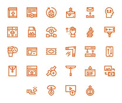 archivo subir exhaustivo haz con 28 detalle mejorado negrita línea alto resolución íconos vector