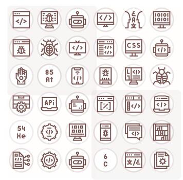 36 Bold Line Detail Enhanced High Resolution Icons from Programming Suite vector