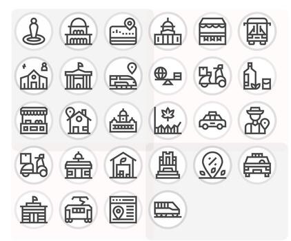 28 Retina Ready Bold Line Icons optimized for Local Pixel Aligned display vector