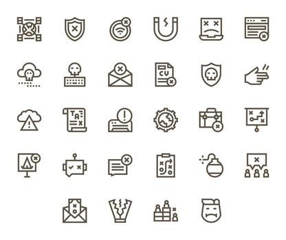 28 Bold Line Icons from Failure in High Resolution Pixel Aligned Quality vector