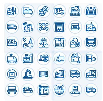 36 Bold Line Icons from Logistics in High Resolution Pixel Optimized Quality vector