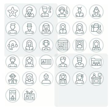 32 Thin Line Icons from Client in 128x128 Display Perfect Quality vector