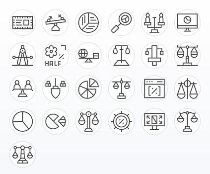 Regular Line Pixel Aligned Icons from Proportion Set with 25 High Resolution Icons vector