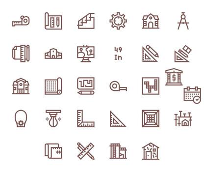 Plano icono repositorio conteniendo 28 negrita línea retina Listo monitor Perfecto gráficos vector