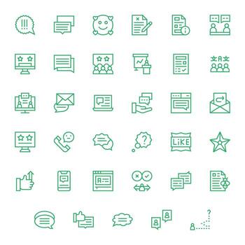 Feedback Complete Package with 35 256x256 Regular Line Display Perfect Icons vector