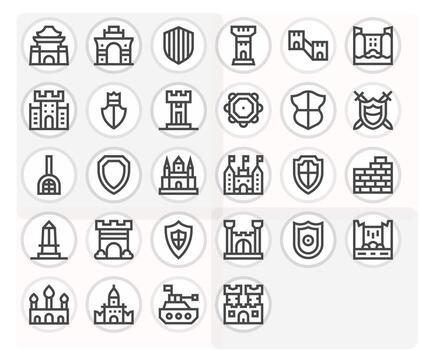 28 Bold Line Icons designed for Fortification in 64x64 Pixel Optimized format vector