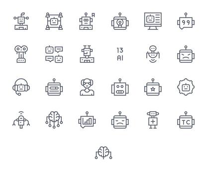 Ai Graphics featuring 25 Regular Line Pixel Aligned 128x128 Designs vector