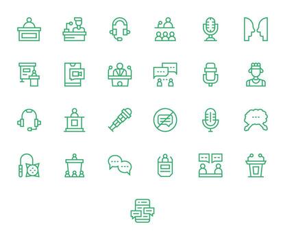 Talk Graphics featuring 25 Regular Line Pixel Aligned High Resolution Designs vector