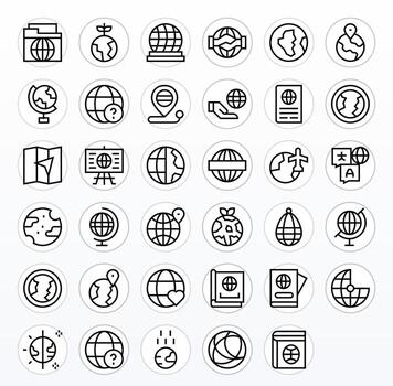 35 Regular Line Icons designed for World in Retina Ready Display Perfect format vector