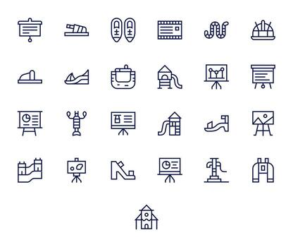 25 256x256 Regular Line Icons optimized for Slide Pixel Optimized display vector