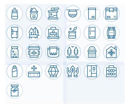 25 Regular Line Icons for Preserve in crisp 256x256 Pixel Optimized resolution vector