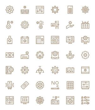 Control Panel Graphics Pack including 42 Regular Line 256x256 Editable Icons vector