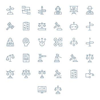 Decision Icon Collection with 32 High Resolution Thin Line Designs vector