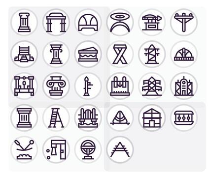 28 Icons inspired by Support Structure in Display Perfect 256x256 Bold Line quality vector