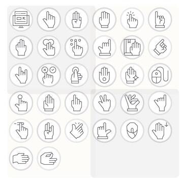 32 píxel Perfecto alto resolución íconos para hacer clic en elegante Delgado línea diseño vector