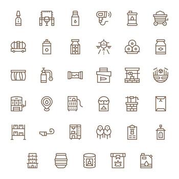 35 256x256 Icons for Supply in Pixel Optimized Regular Line Format vector