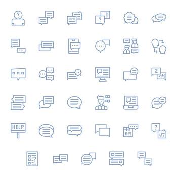 35 64x64 Regular Line Pixel Optimized Icons for Support Ticket Projects vector