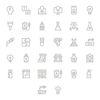 solución último paquete con 32 retina Listo Delgado línea píxel optimizado íconos vector