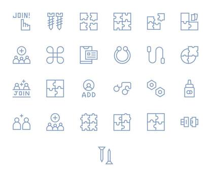 25 regular línea íconos para unirse en crujiente alto resolución píxel Perfecto resolución vector