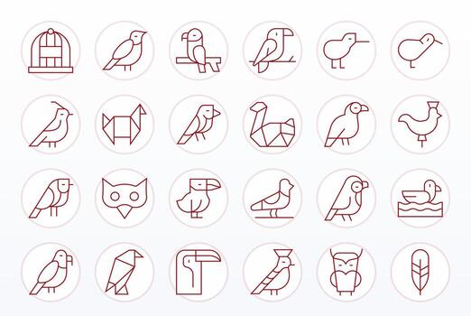 24 Display Perfect Thin Line Icons designed for Avian Interface vector