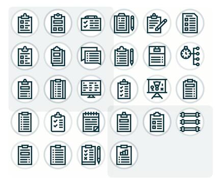 Task List Icon Arsenal with 28 64x64 Bold Line Editable designs vector